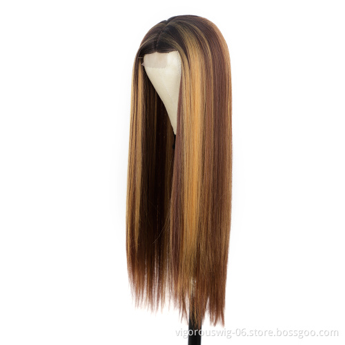 Vigorous fashion long ombre lace synthetic fiber braiding hair wholesale cheap premium full wig front for black women cosplay